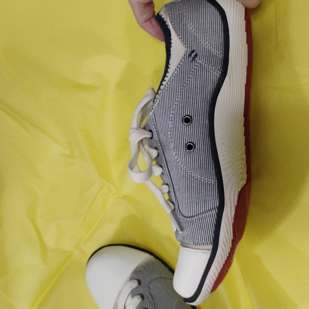 Dr Scholl's Stylish  Striped Sneakers - White and Blue 8.5 EUC - Picture 5 of 8